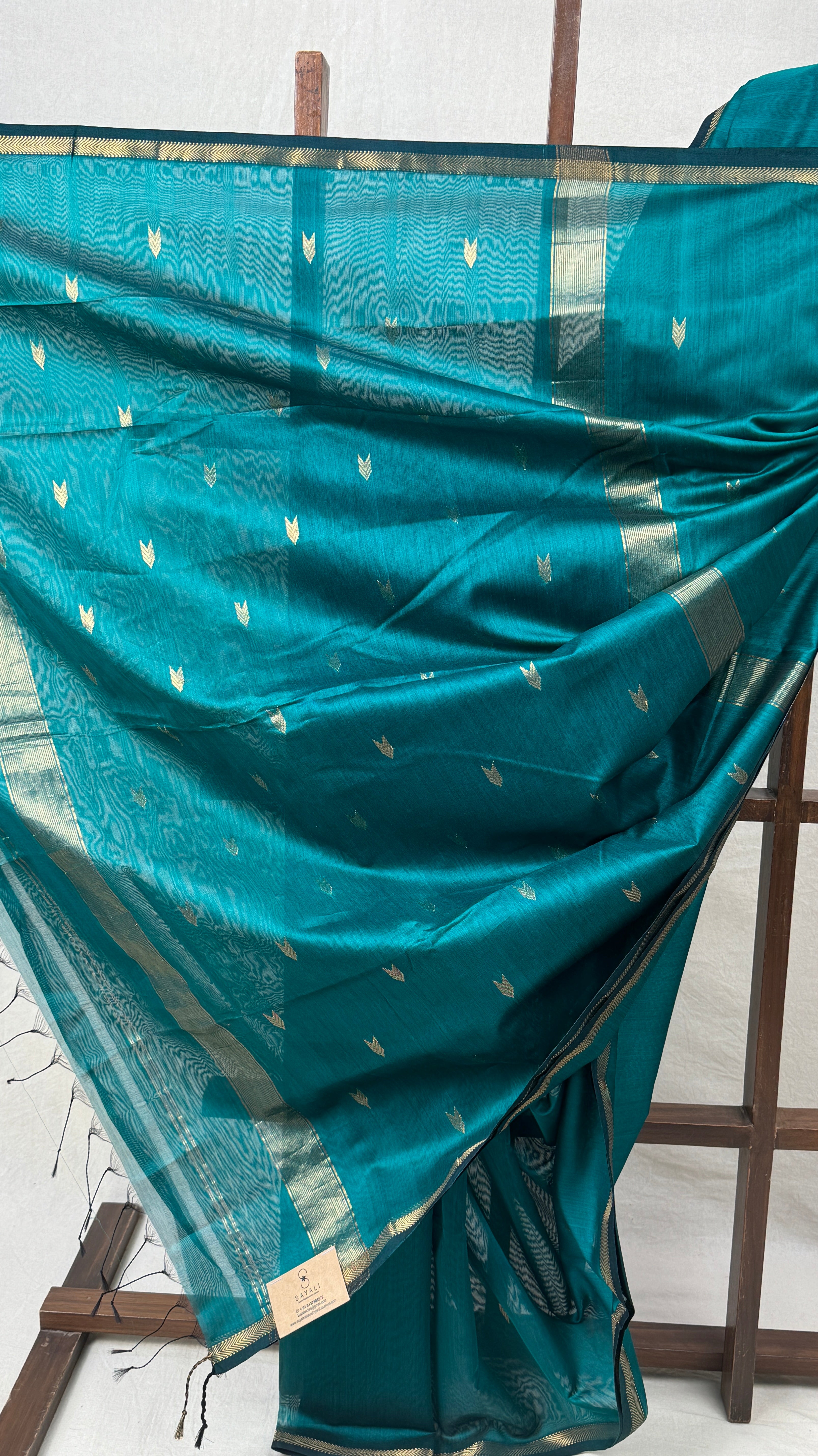 Rama Green Maheshwari Saree - SRRGMS698