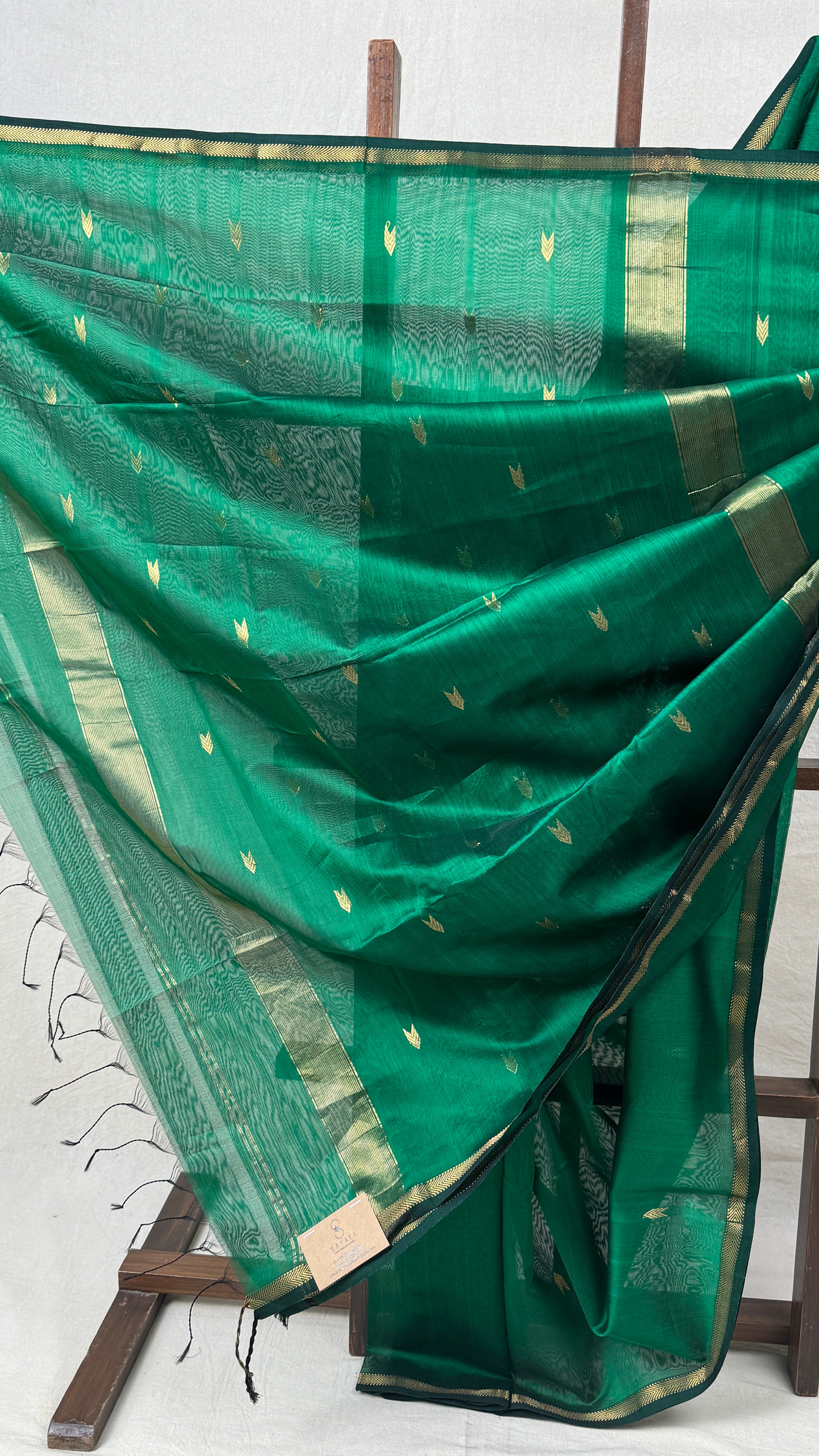 Green Maheshwari Saree - SRGMS696