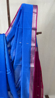 Blue Maheshwari Saree - SRBMS708