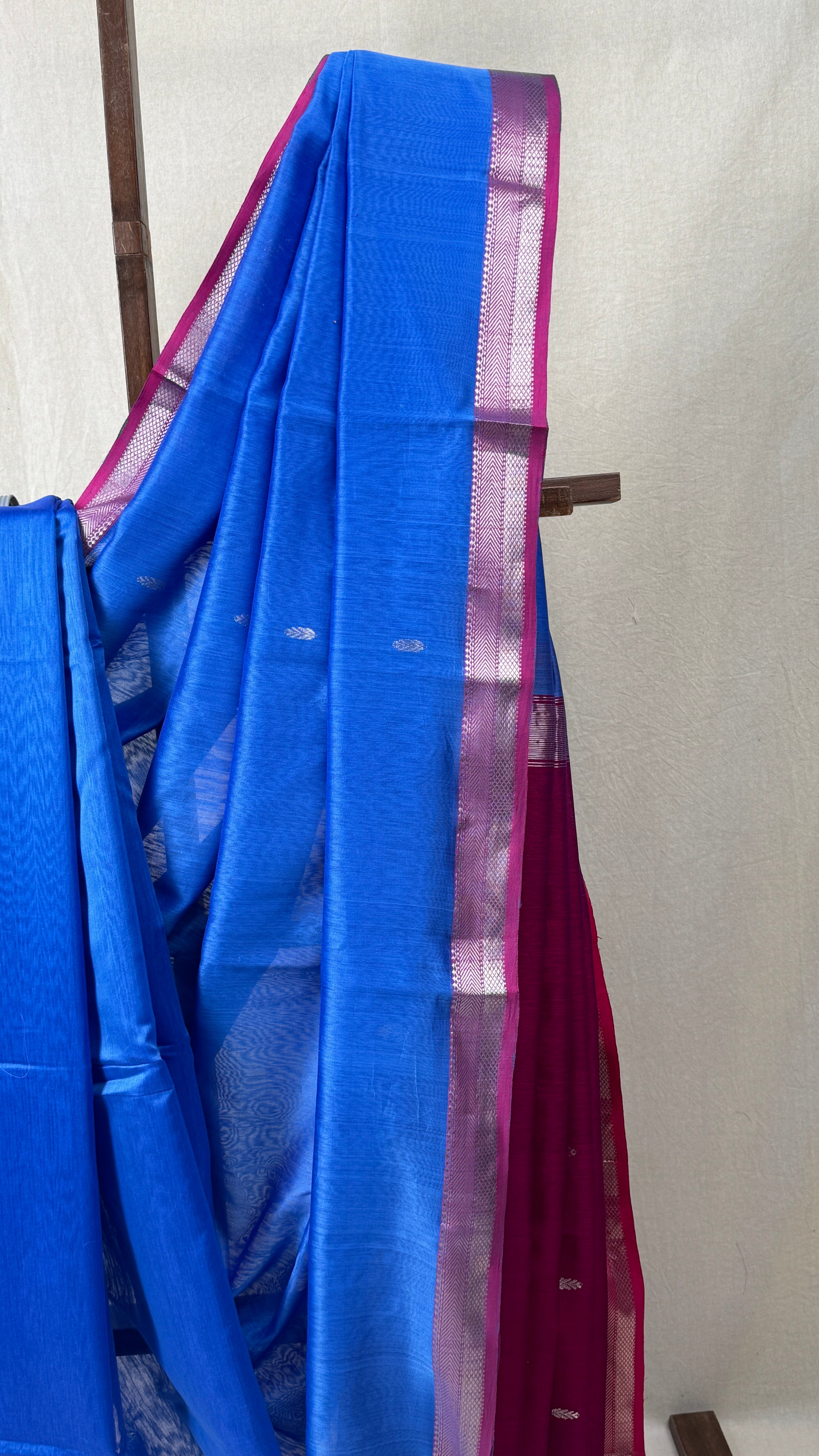 Blue Maheshwari Saree - SRBMS708