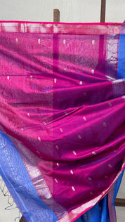 Blue Maheshwari Saree - SRBMS708