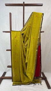 Mehandi Green Maheshwari Saree - SRMGMS704