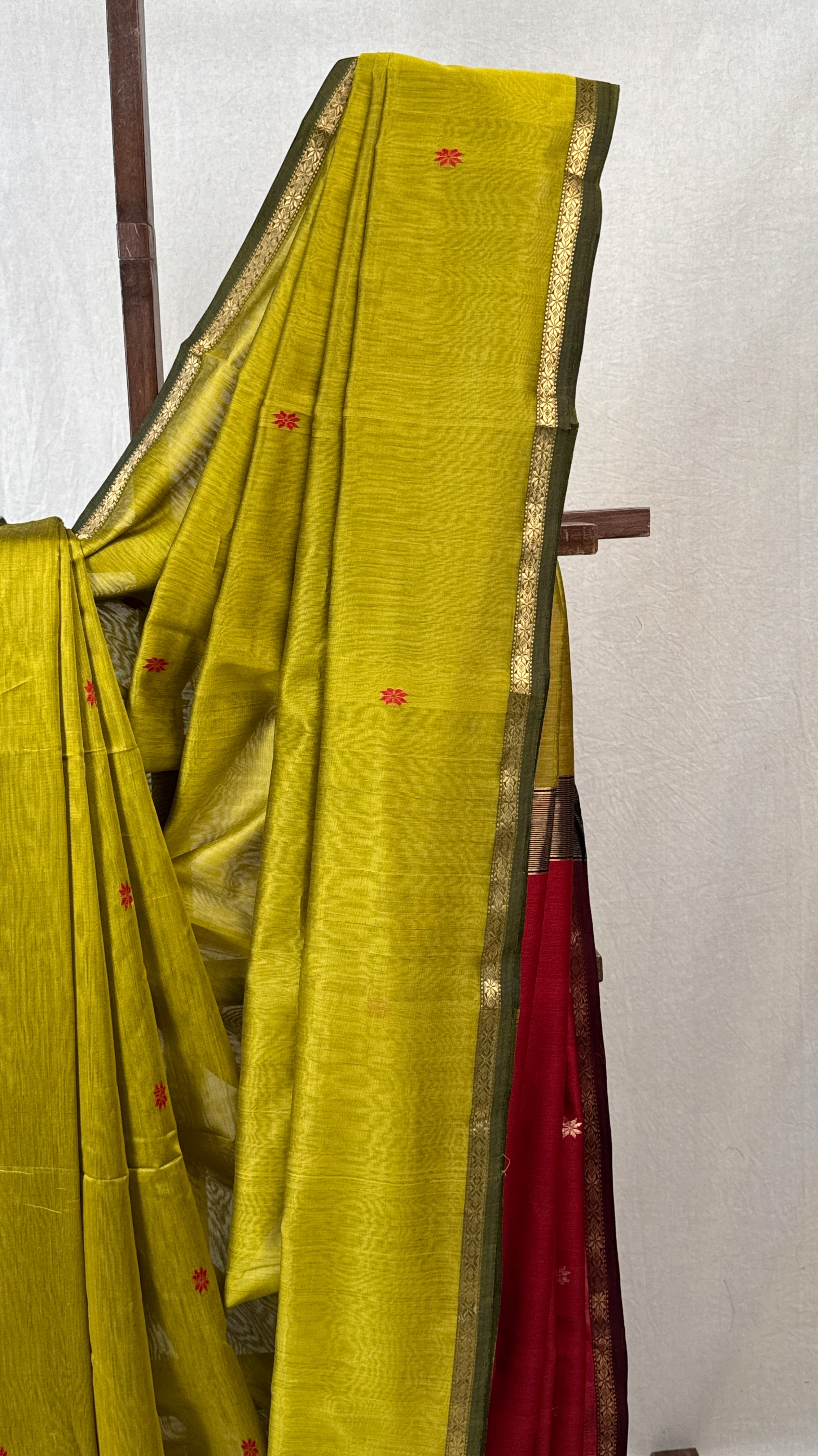 Mehandi Green Maheshwari Saree - SRMGMS704