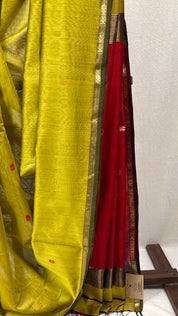 Mehandi Green Maheshwari Saree - SRMGMS704