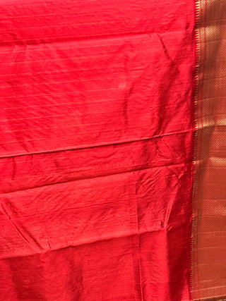 Red Chanderi Silk Saree-SRRCSS74