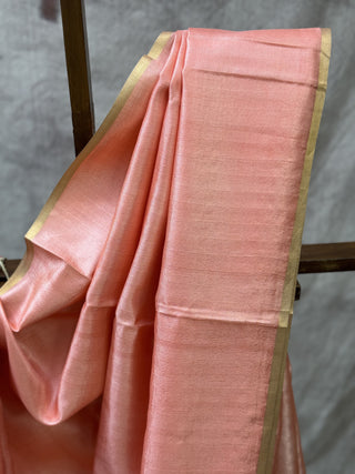 Peach Tussar Silk Saree - SRPTSS634