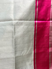 White Chanderi Silk Saree-SRWCSS75