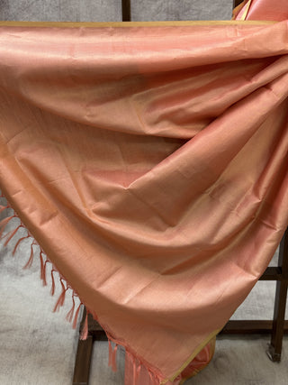 Peach Tussar Silk Saree - SRPTSS634