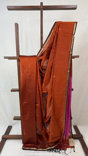 Brown Maheshwari Saree - SRBMS725