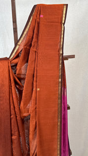 Brown Maheshwari Saree - SRBMS725