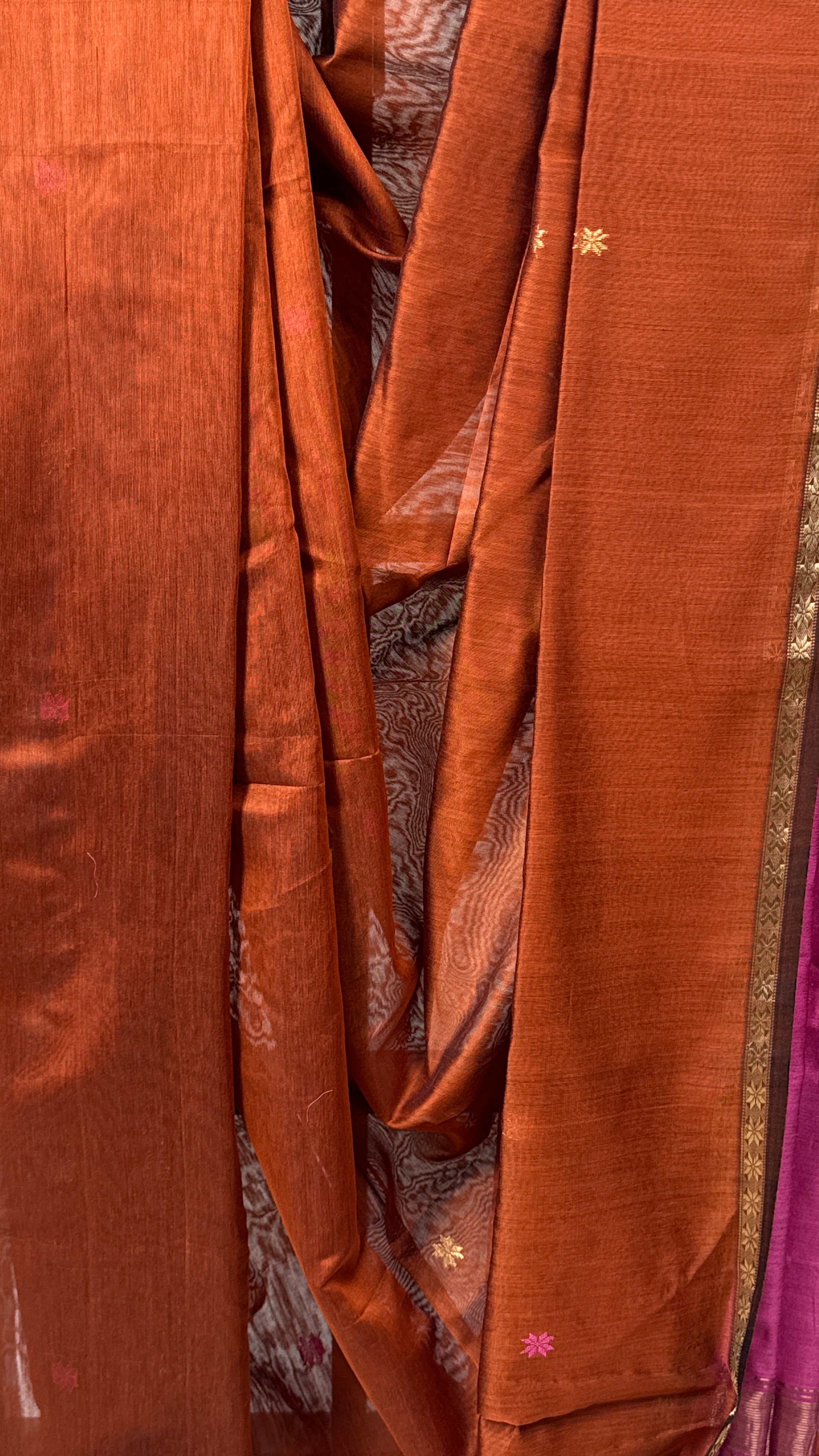 Brown Maheshwari Saree - SRBMS725