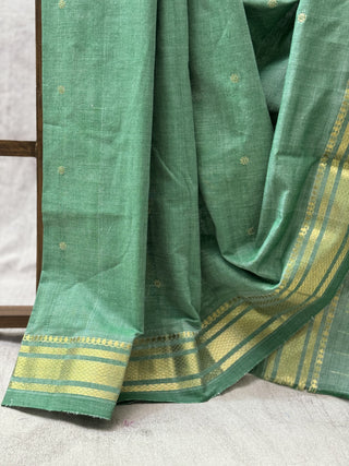 Light Green Cotton Paithani Saree-SRLGCPS199