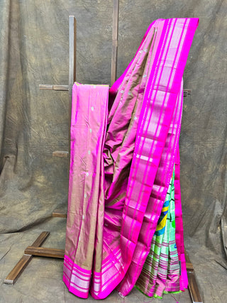 Onion Pink Silk Paithani Saree-SROPSPS96