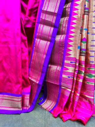 Rani Pink Silk Paithani Saree-SRRPSPS105