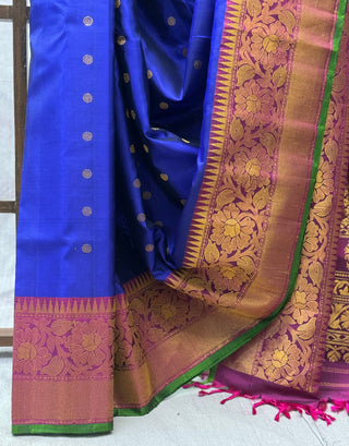 Blue Gadwal Silk Saree - SRBGSS145