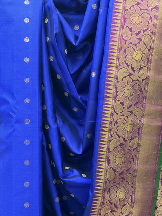 Blue Gadwal Silk Saree - SRBGSS145