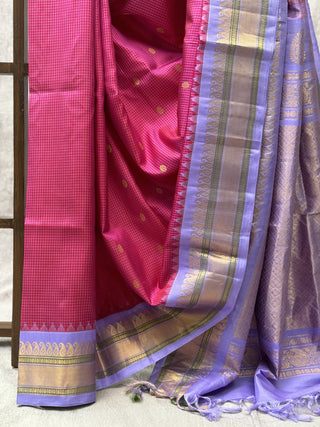 Pink Gadwal Silk Saree - SRPGSS146