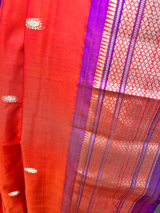 Red Silk Paithani Saree-SRRSPS107