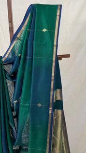 Two Tone Green Maheshwari Saree - SRTTGMS720