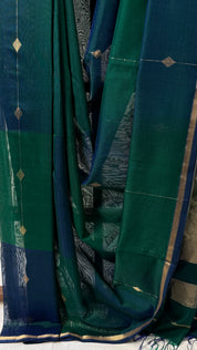 Two Tone Green Maheshwari Saree - SRTTGMS720