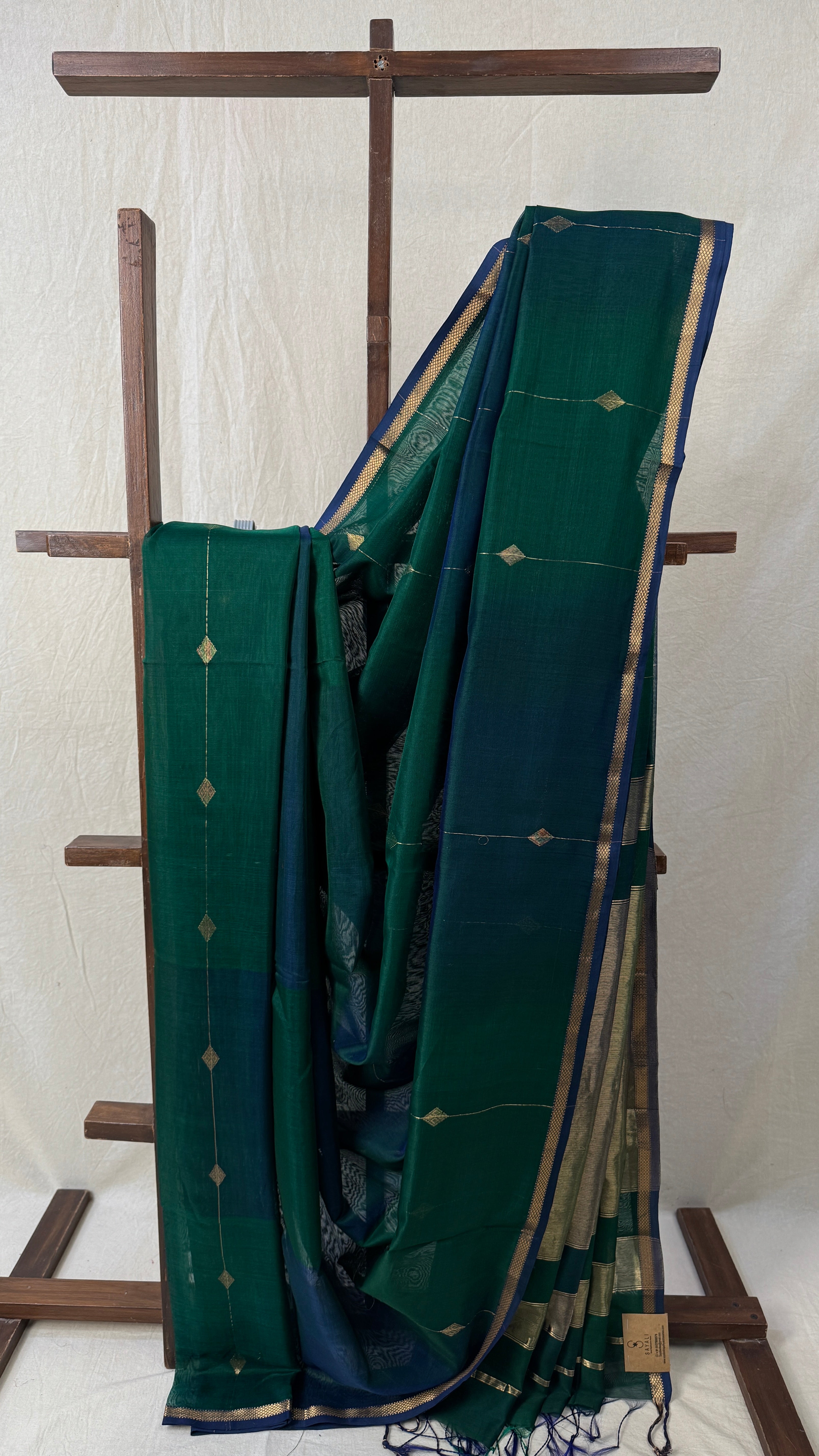 Green Maheshwari Saree - SRGMS721