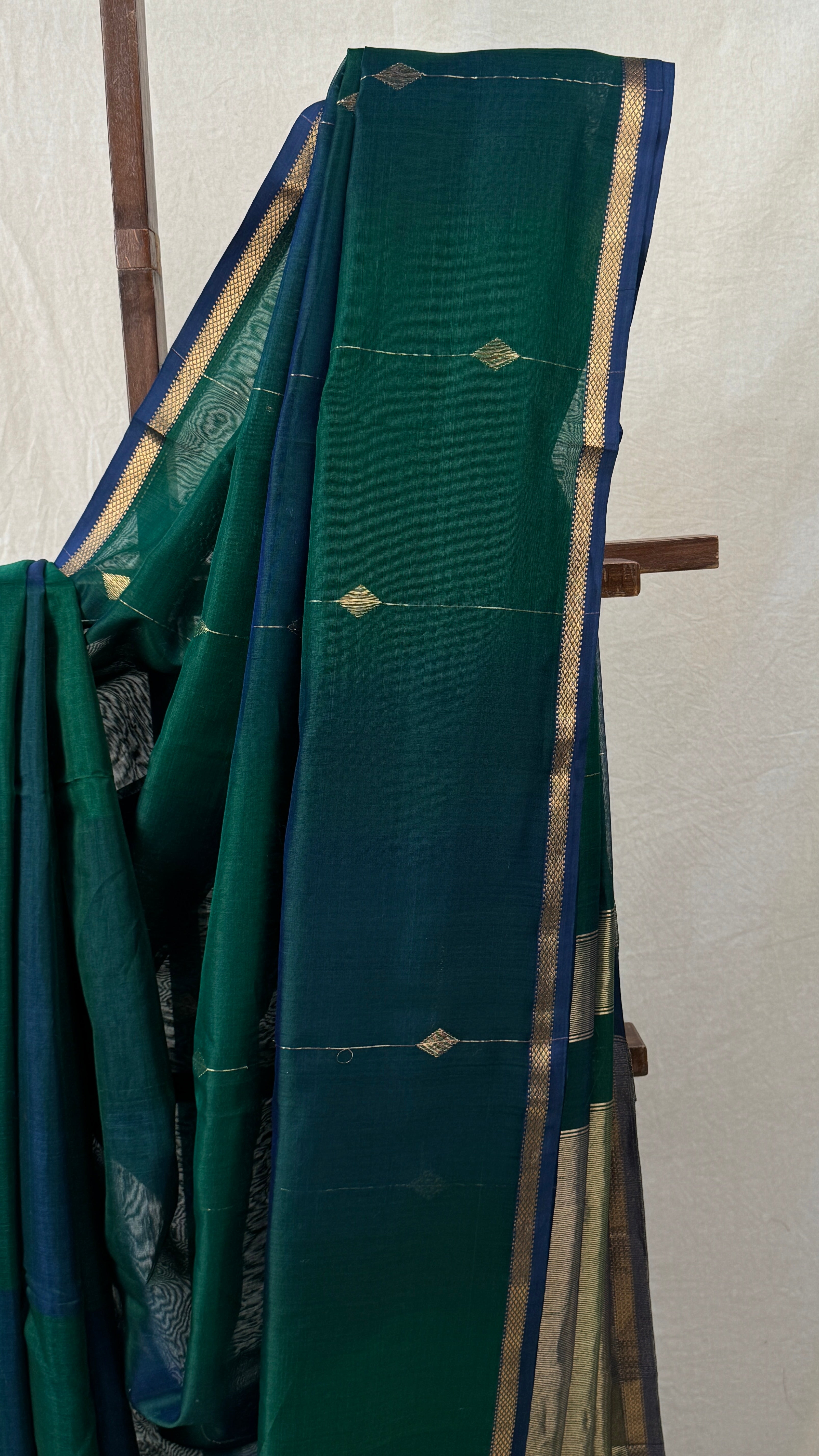 Green Maheshwari Saree - SRGMS721