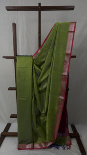 Pista Green Maheshwari Saree - SRPGMS717