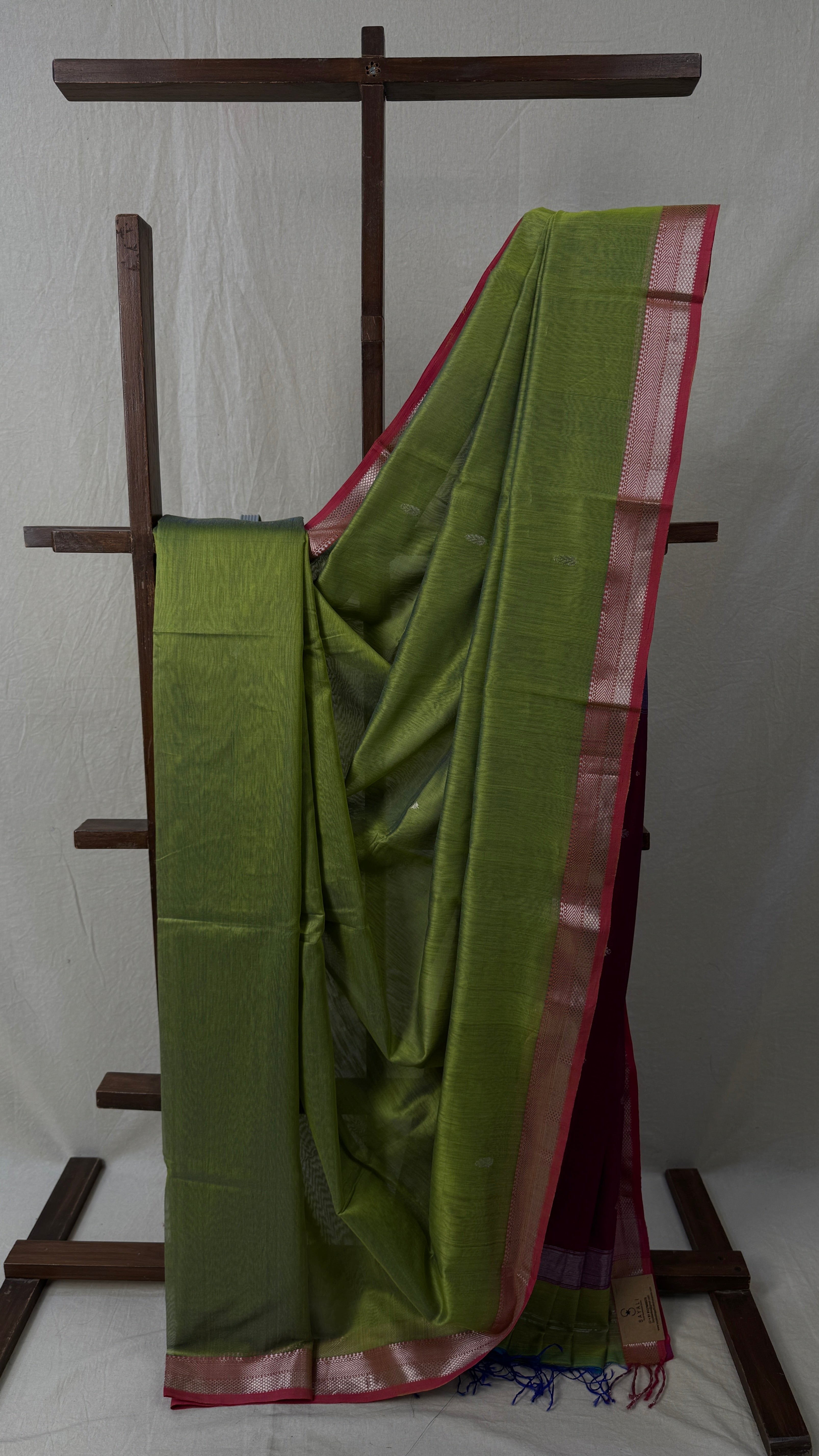 Pista Green Maheshwari Saree - SRPGMS717