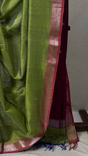 Pista Green Maheshwari Saree - SRPGMS717