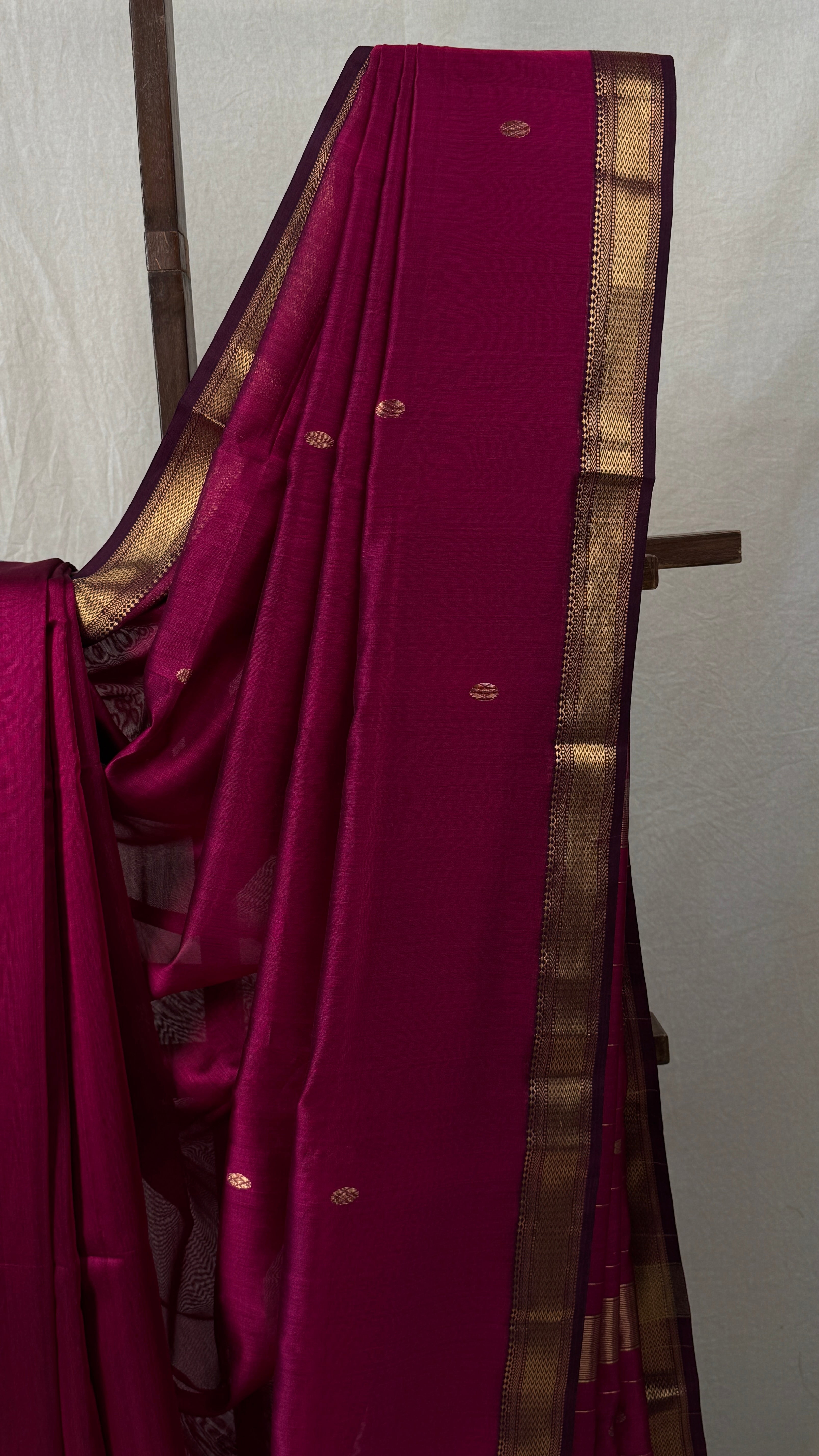 Dark Pink Maheshwari Saree - SRDPMS731