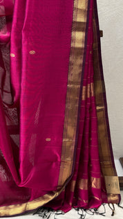 Dark Pink Maheshwari Saree - SRDPMS731