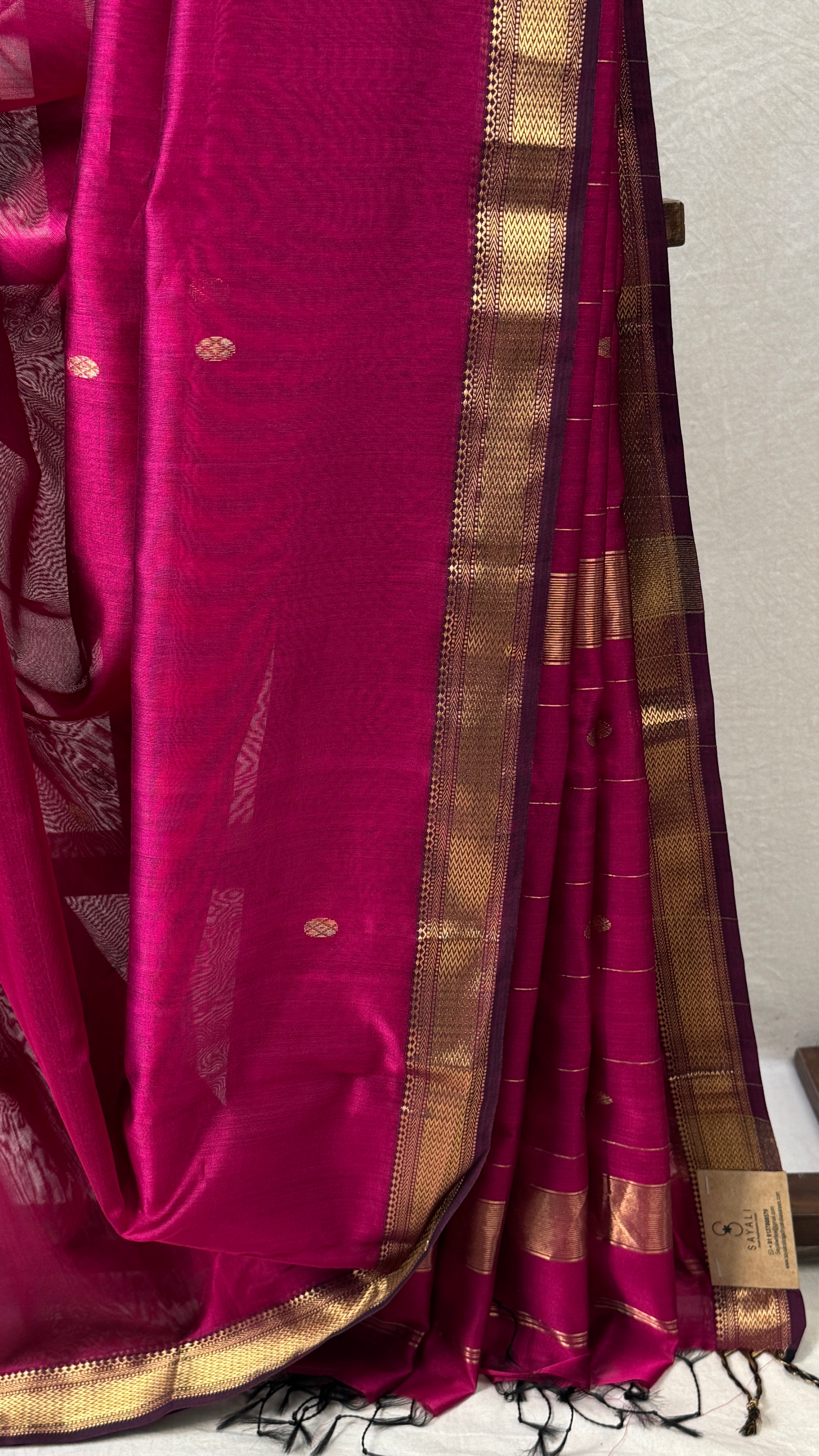 Dark Pink Maheshwari Saree - SRDPMS731