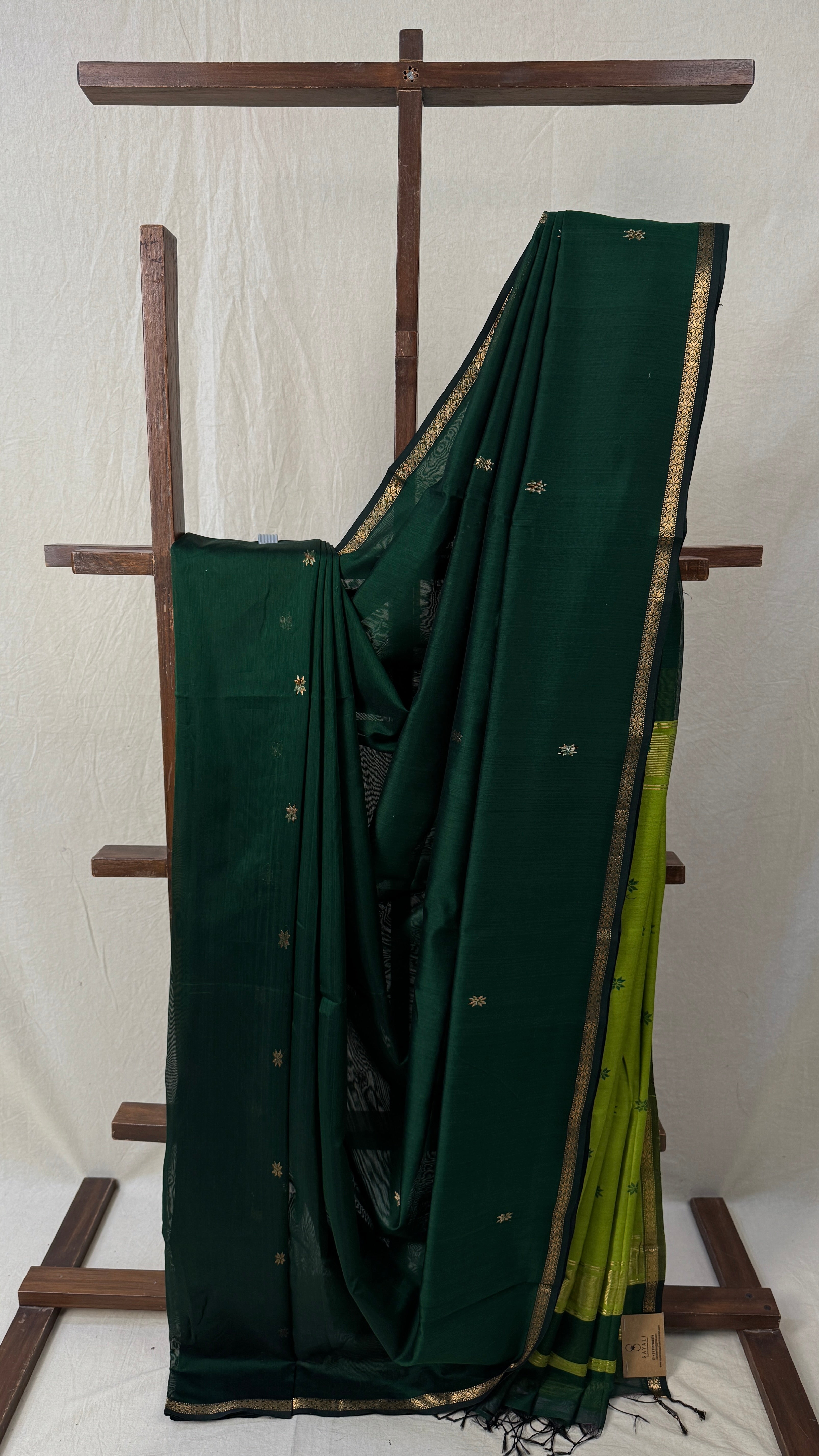 Green Maheshwari Saree - SRGMS732