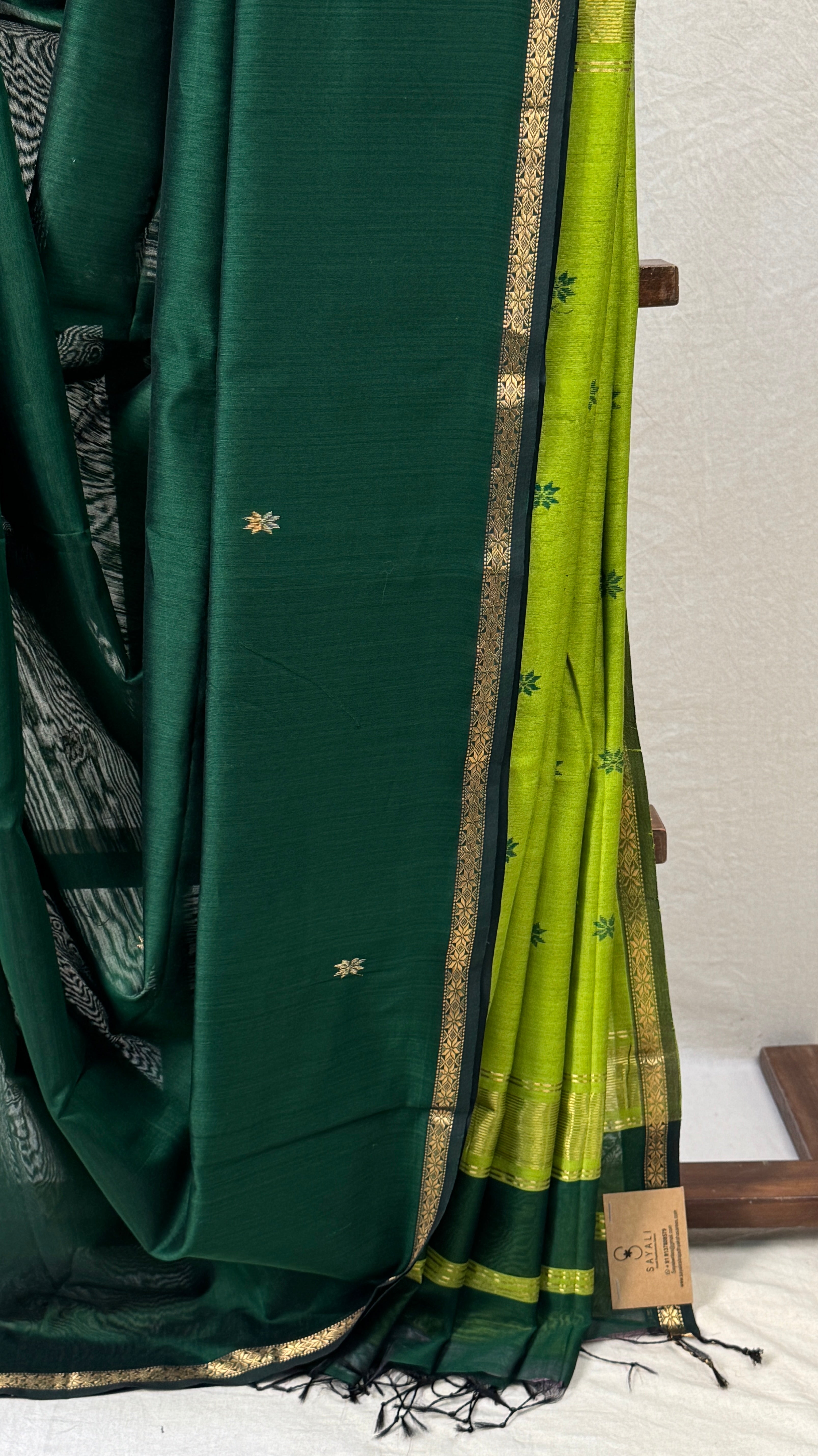 Green Maheshwari Saree - SRGMS732