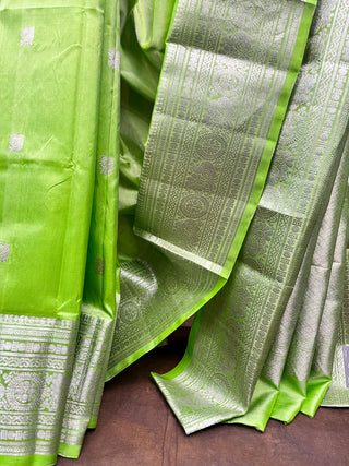 Parrot Green Venkatagiri Silk Saree-SRPGVSS15(RD27)