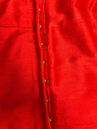 Red Raw Silk Blouse-SRRRSB3