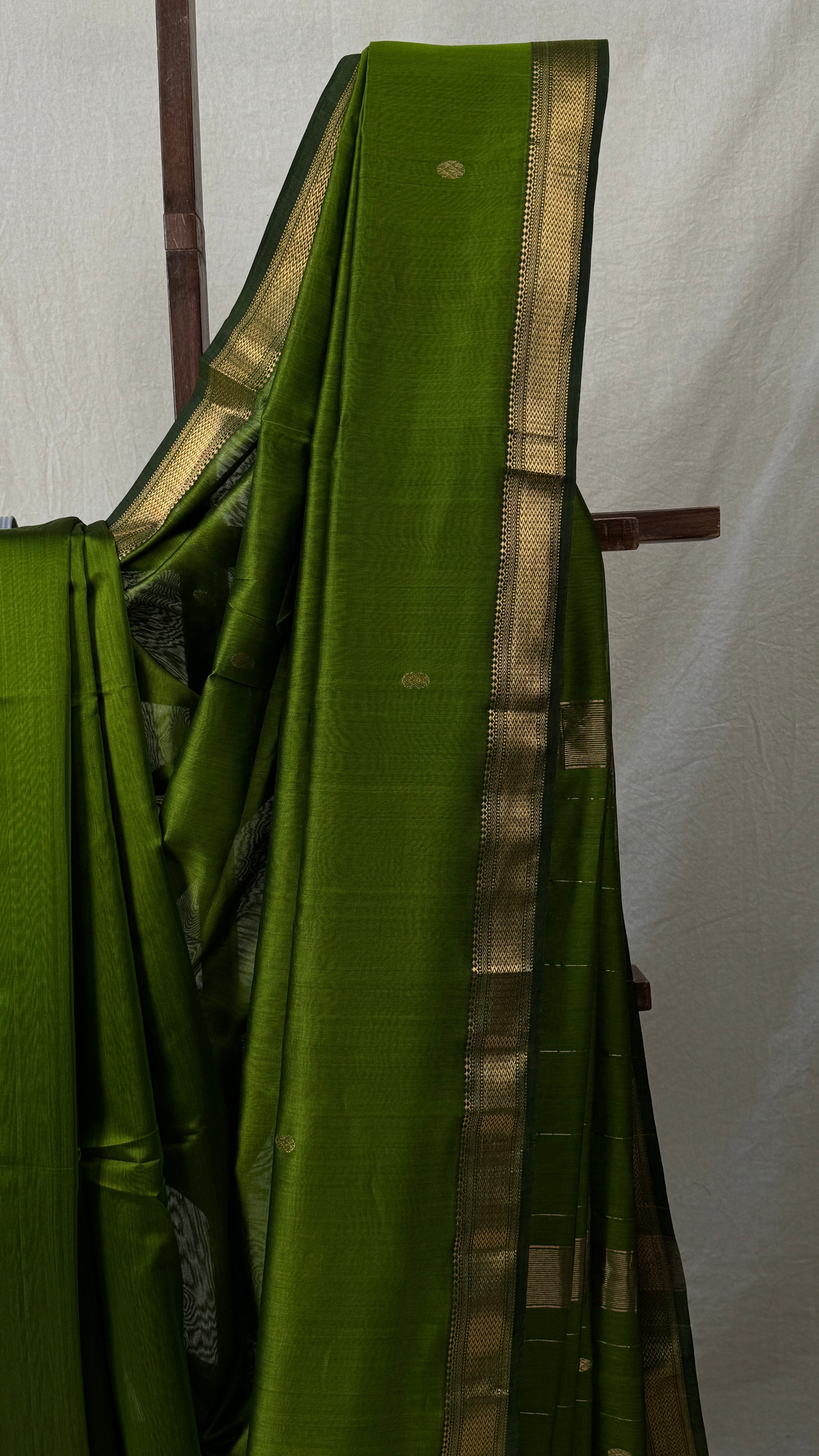 Mehendi Green Maheshwari Saree - SRMGMS754