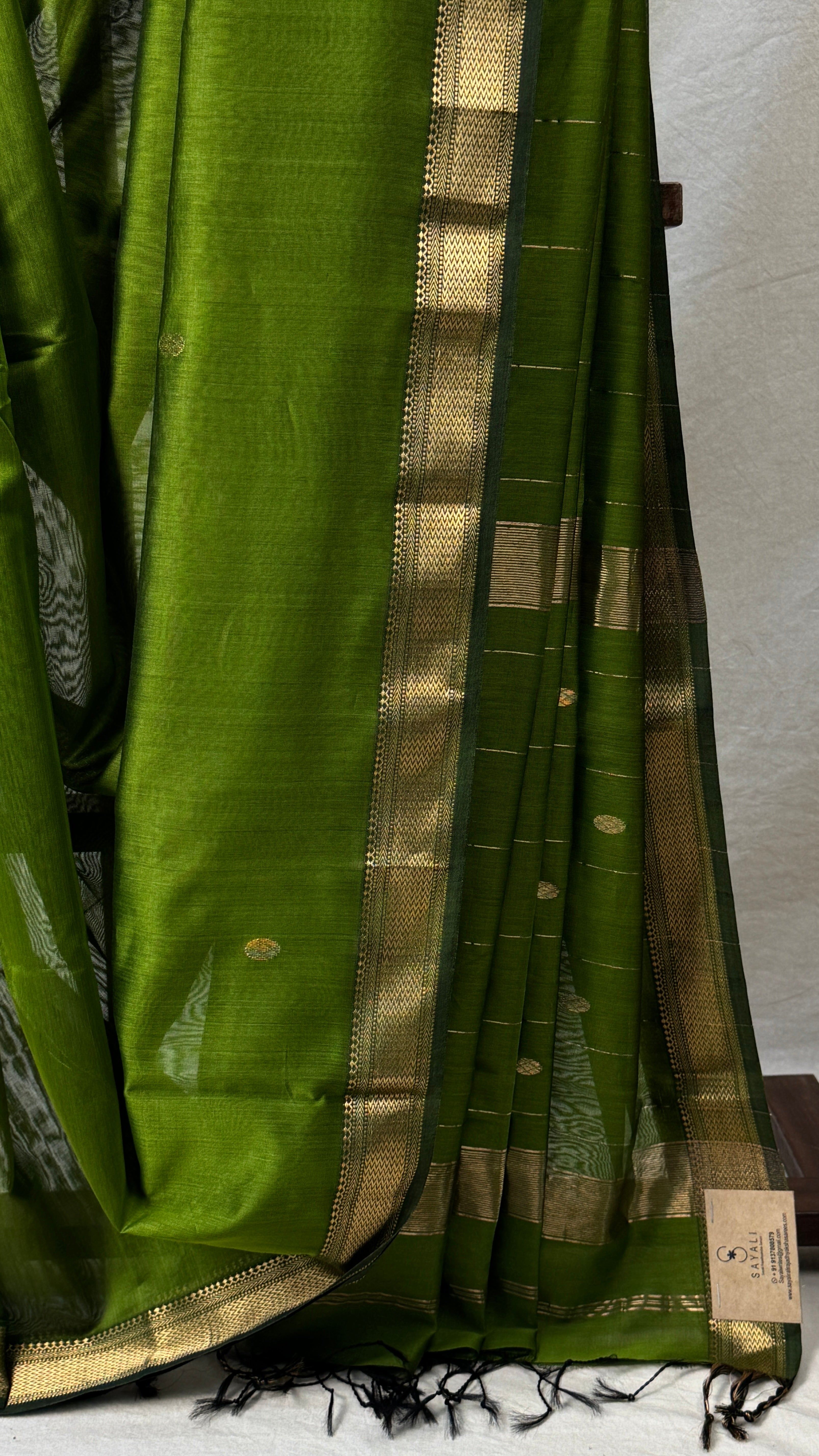 Mehendi Green Maheshwari Saree - SRMGMS754
