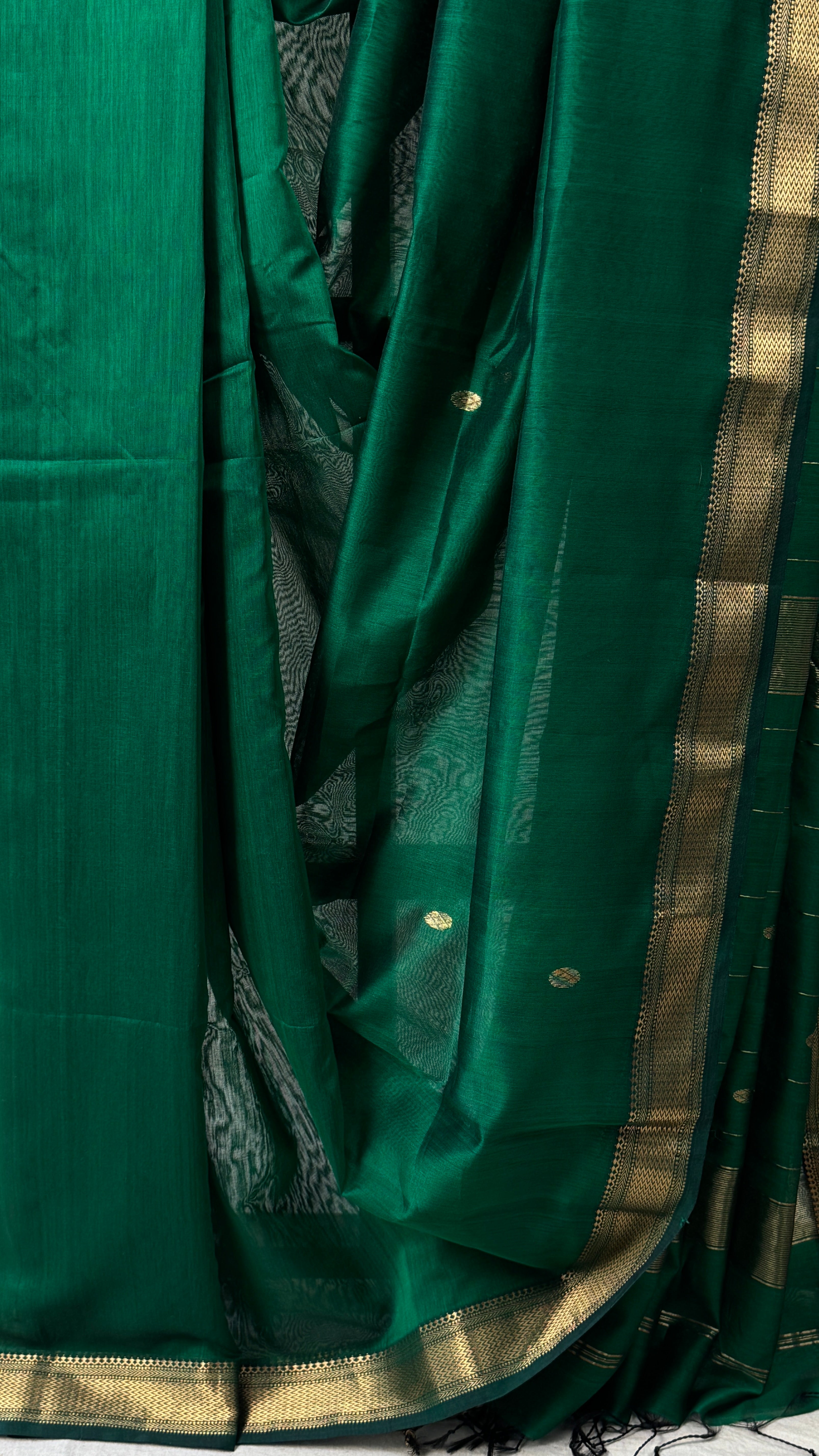 Green Maheshwari Saree - SRGMS753