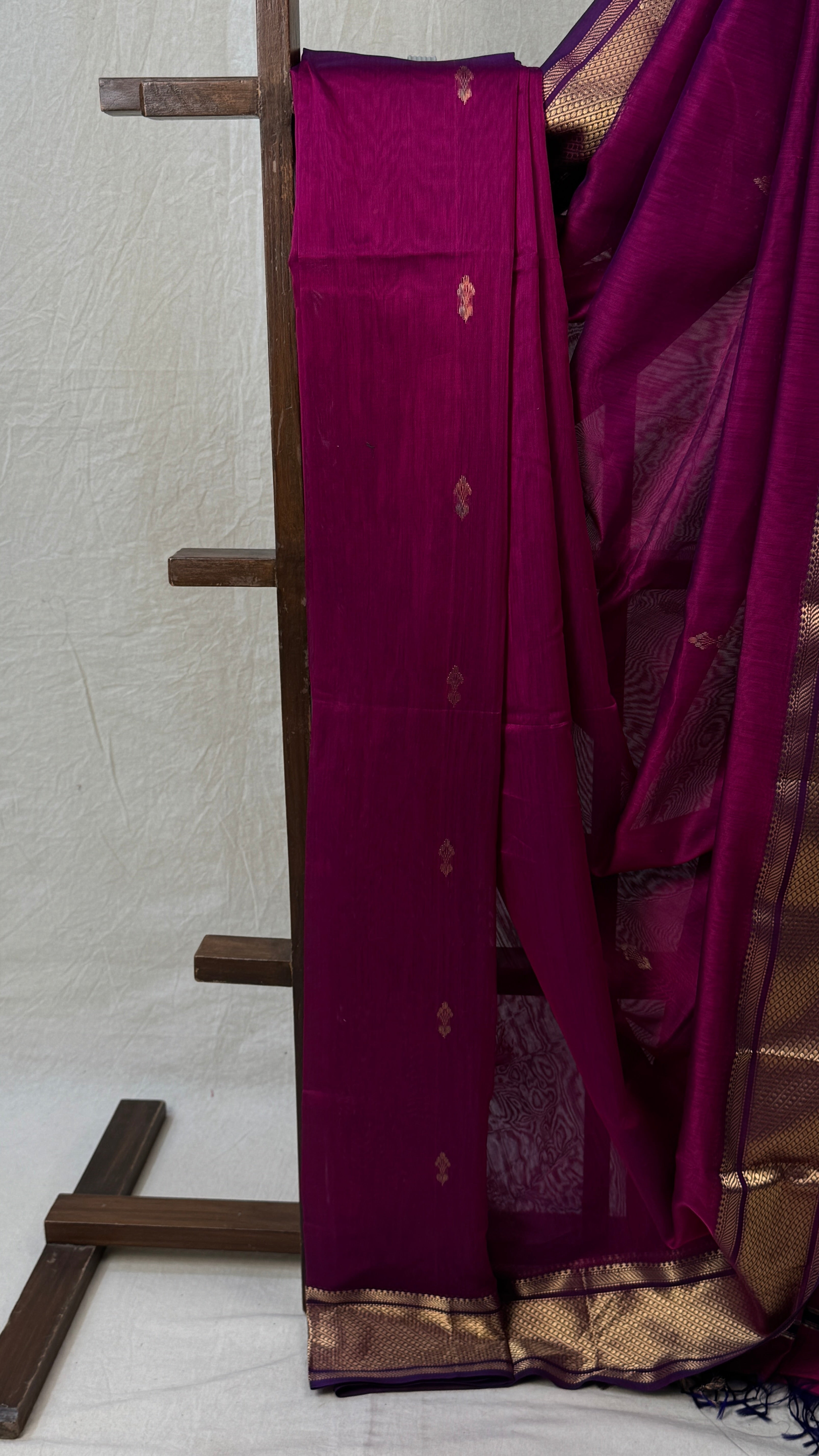 Dark Pink Maheshwari Saree - SRDPMS766