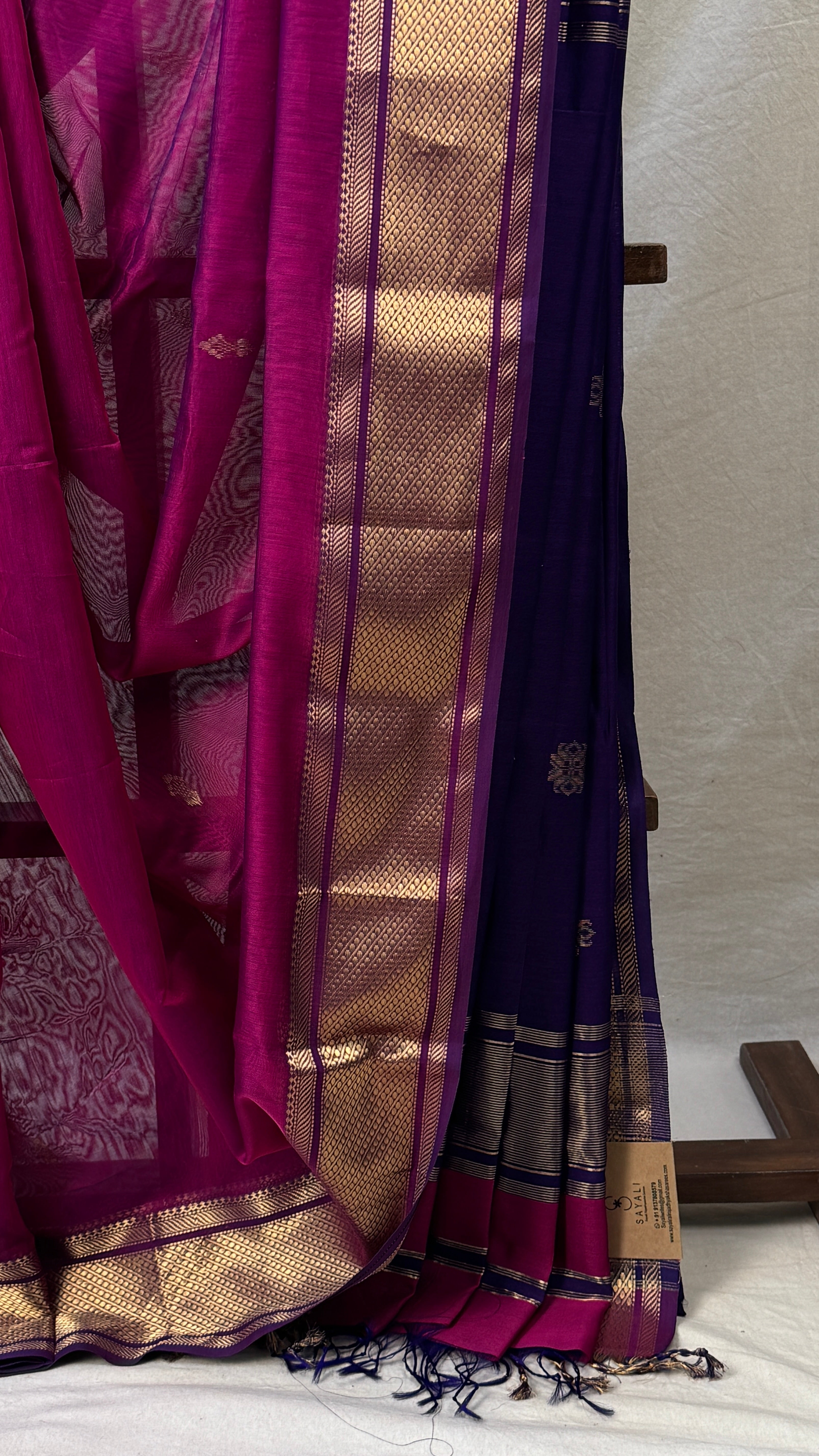 Dark Pink Maheshwari Saree - SRDPMS766