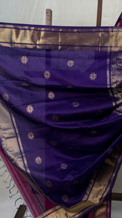 Dark Pink Maheshwari Saree - SRDPMS766