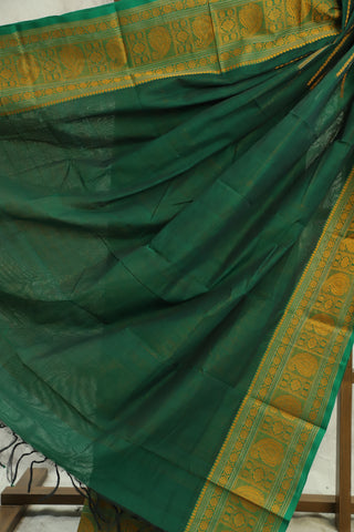 Dark Green Kanchi Cotton Saree-SRDGKCS122