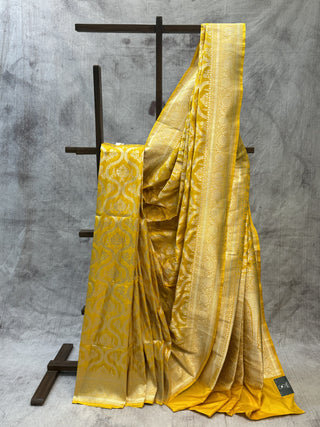 Yellow Banarasi Silk Saree-SRYBSS193