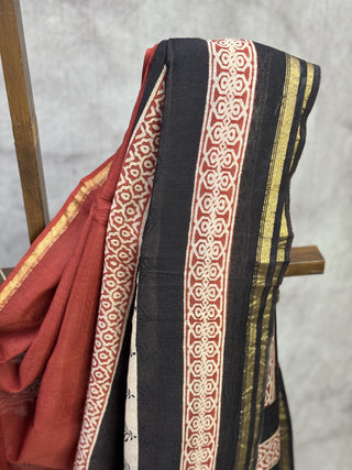 Maroon HBP Cotton Silk Chanderi Saree-SRMCSCS498