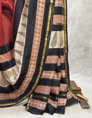 Maroon HBP Cotton Silk Chanderi Saree-SRMCSCS498