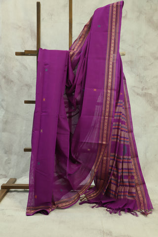 Purple Kanchi Cotton Saree-SRPKCS116
