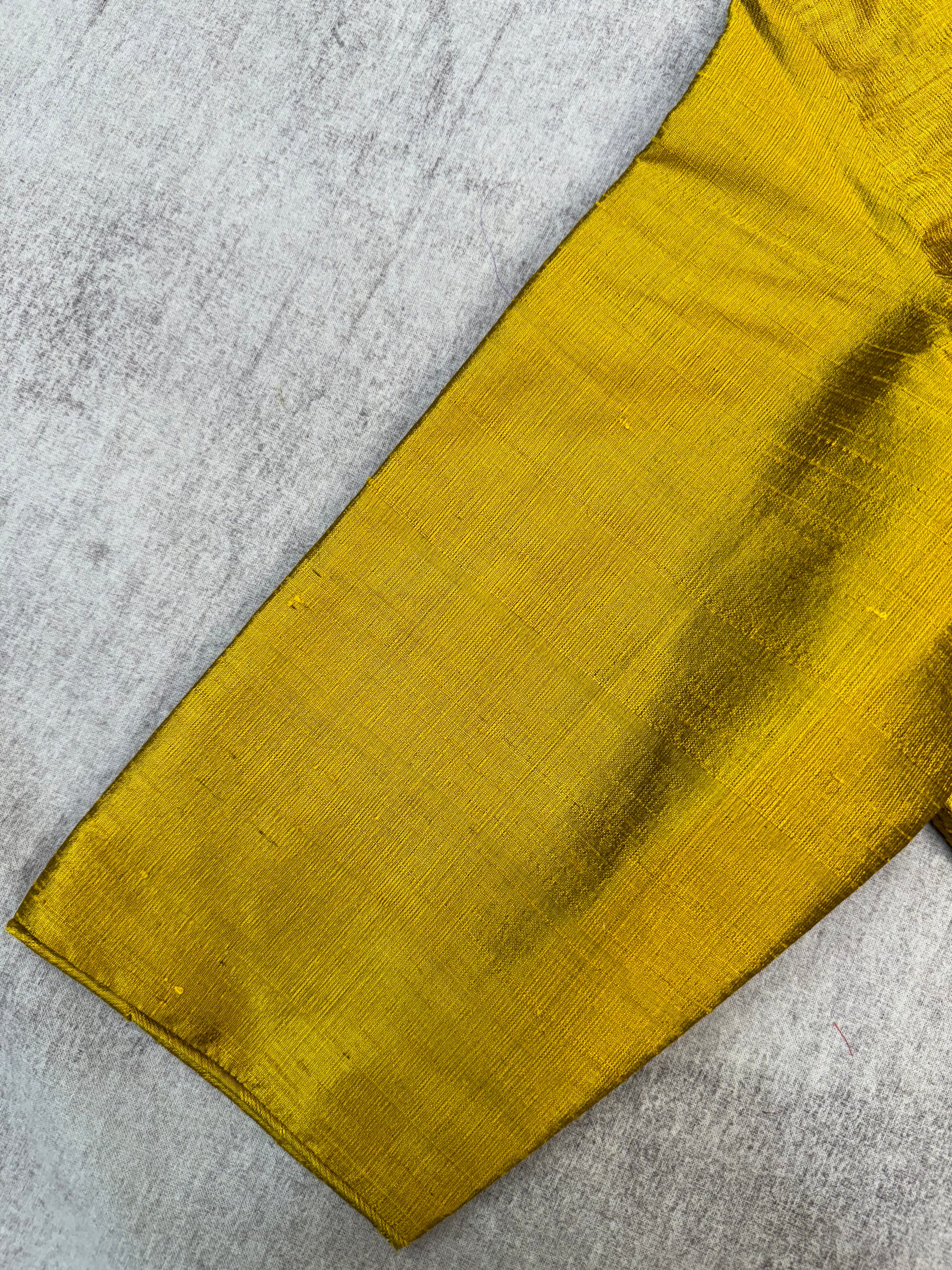 Yellow Raw Silk Blouse-SRYRSB1