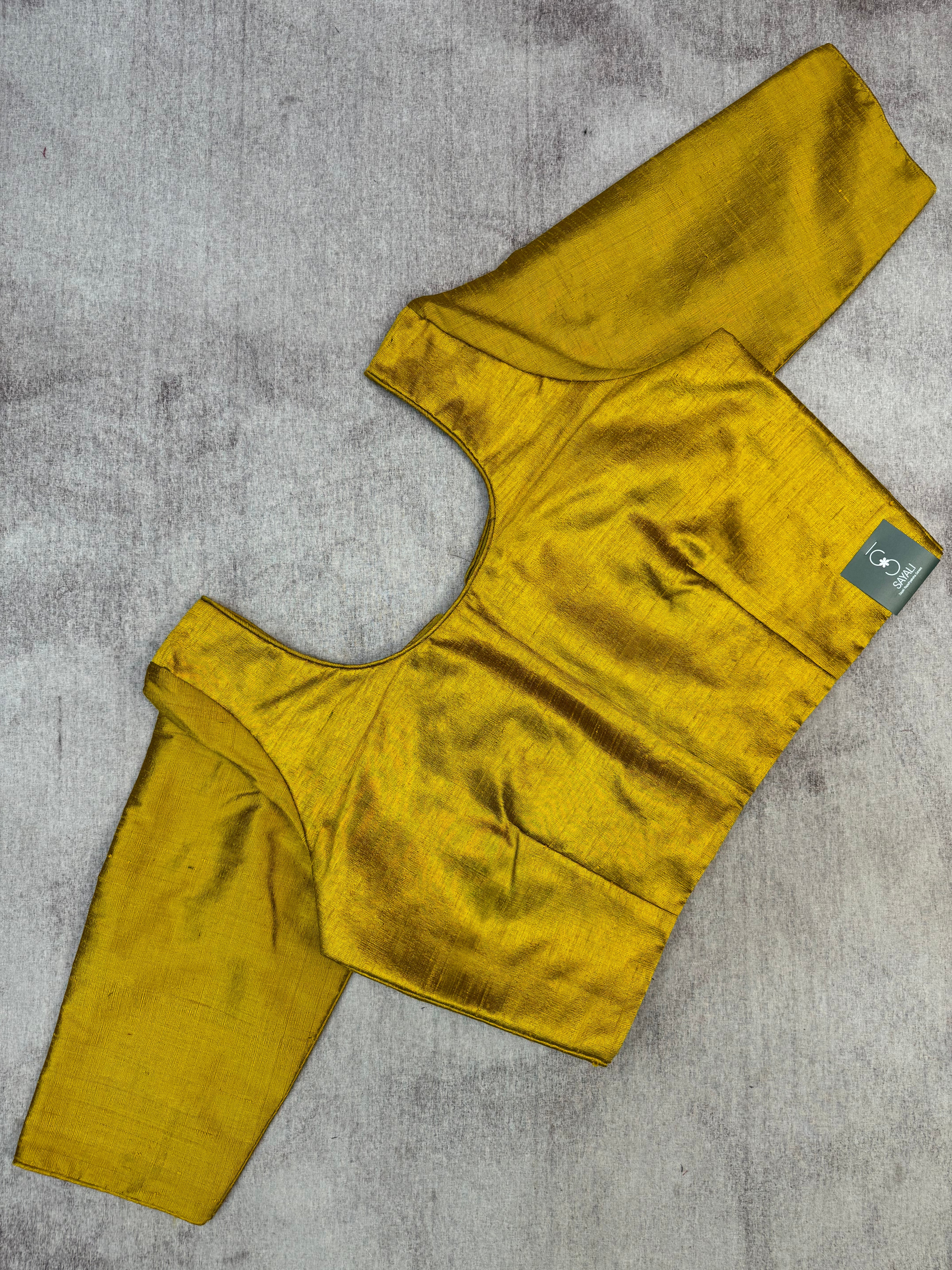 Yellow Raw Silk Blouse-SRYRSB1