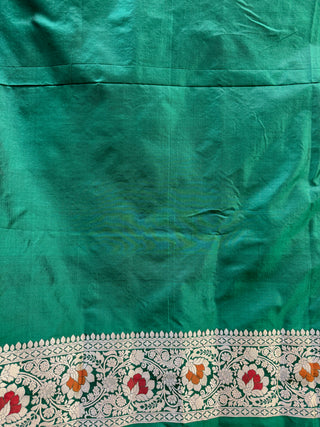Green Banarasi Silk Saree-SRGBSS187